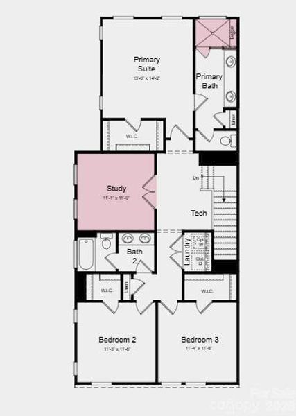 Additional Highlights Include: gourmet kitchen, walk-in shower with a ledge in the primary bathroom, and a study in place of a loft.