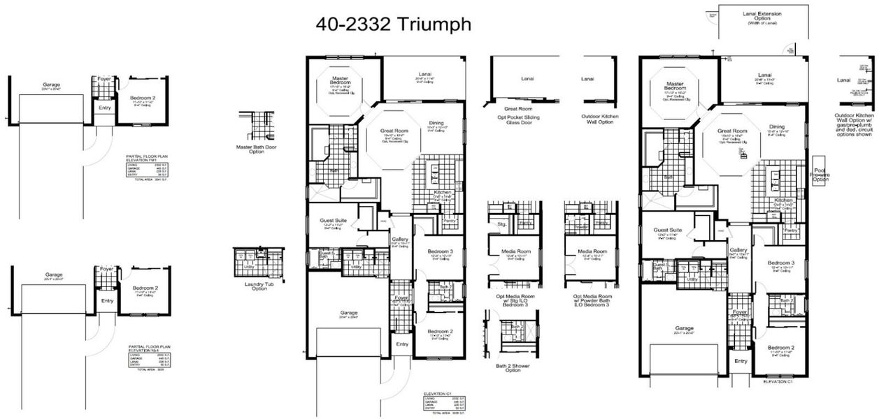 2D floor plan layout for the Triumph by Neal Communities in SkySail, Naples, FL (Image 5).