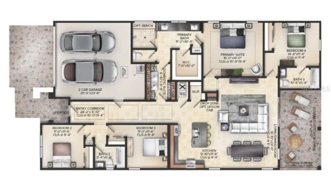 2D floor plan layout of this home in , St. Cloud, FL (Image 2). 2D floor plan layout of this home in , St. Cloud, FL (Image 2).
