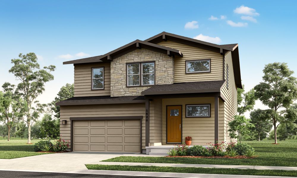 Representative exterior photo of a completed home built from the Rowling by Hartford Homes in Trailside, Timnath, CO (Image 30).