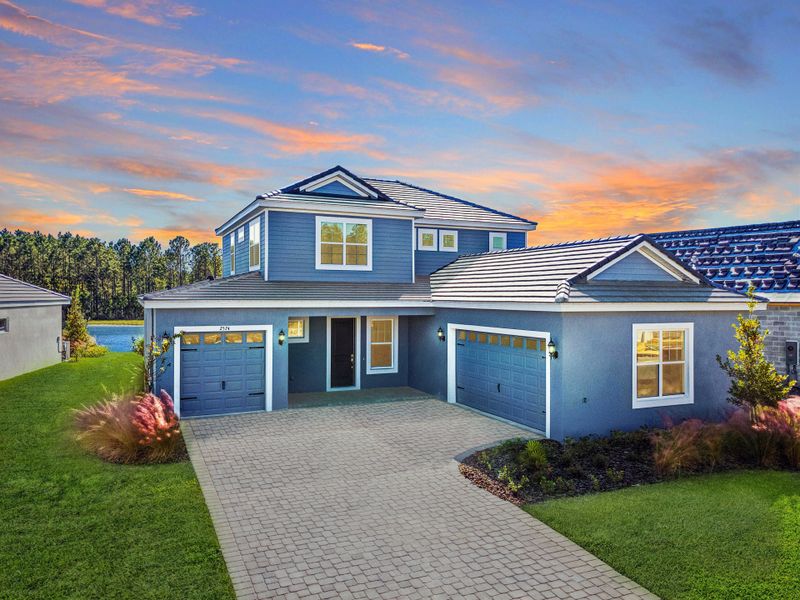 Representative exterior photo of a completed home built from the Yosemite II by Park Square Residential in Tamarack at Two Rivers, Zephyrhills, FL (Image 8).
