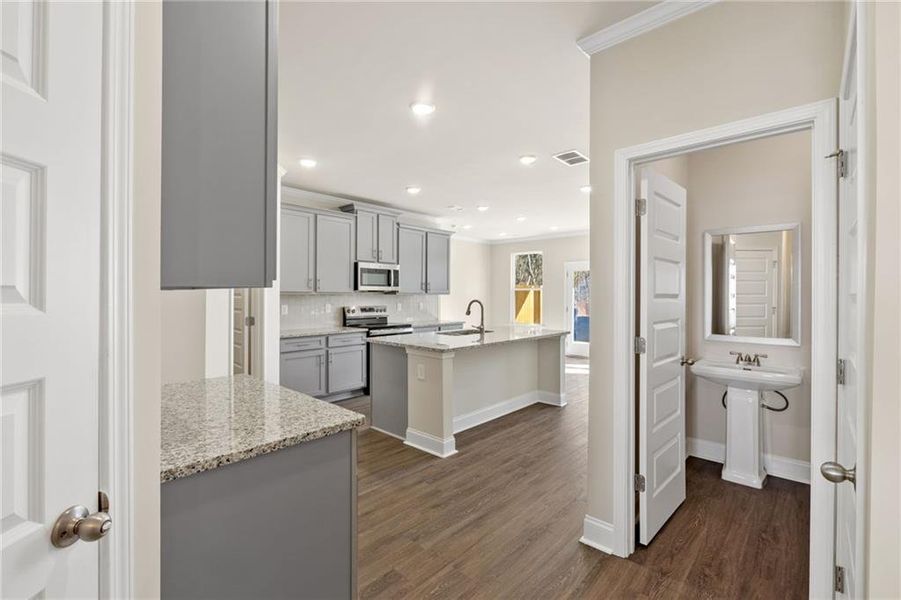 Furnished interior view inside a new home in Mulberry Summit, Flowery Branch (Image 12). Furnished interior view inside a new home in Mulberry Summit, Flowery Branch (Image 12).