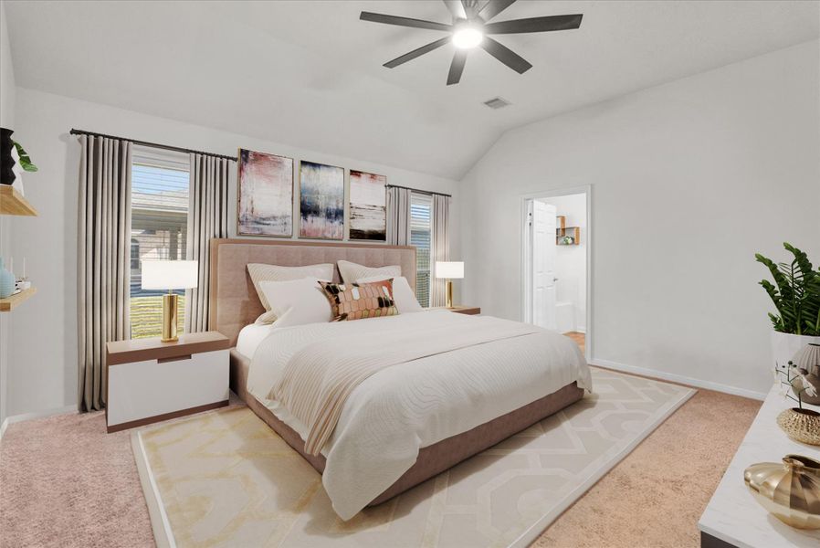 The primary bedroom boasts a private en-suite bath The primary bedroom boasts a private en-suite bath