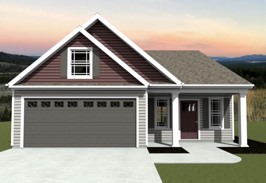 Front exterior of a new home in Hampshire Heights, Moore, SC, highlighting curb appeal (Image 1).