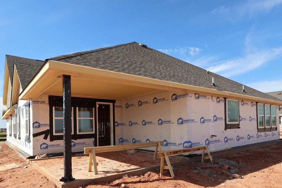 Backyard with covered patio - still under construction!