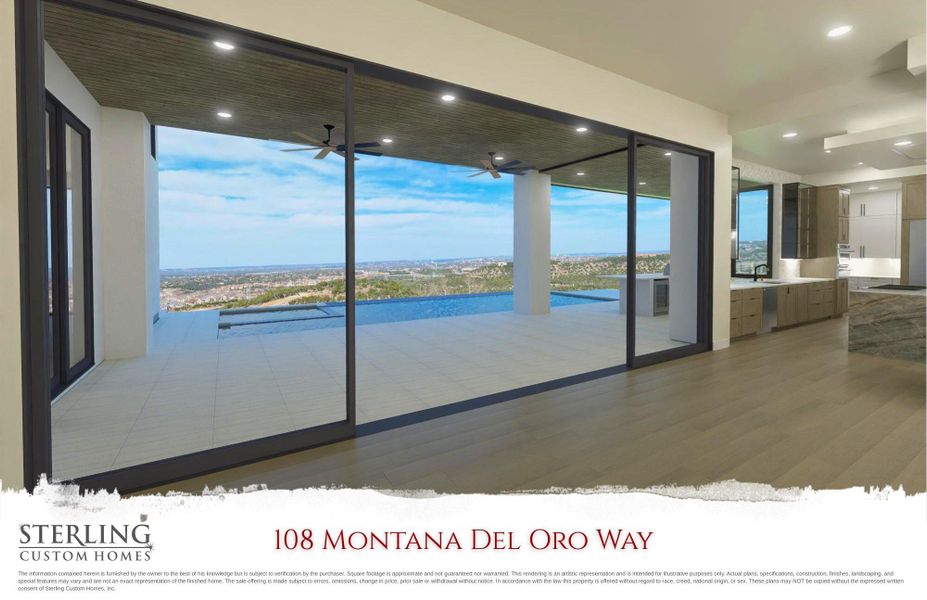 large sliders opening to ODL, pool and amazing hill country view