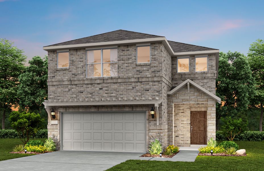 Representative exterior photo of a completed home built from the Ouray by Pulte Homes in Ribbonwood, Aubrey, TX (Image 22).