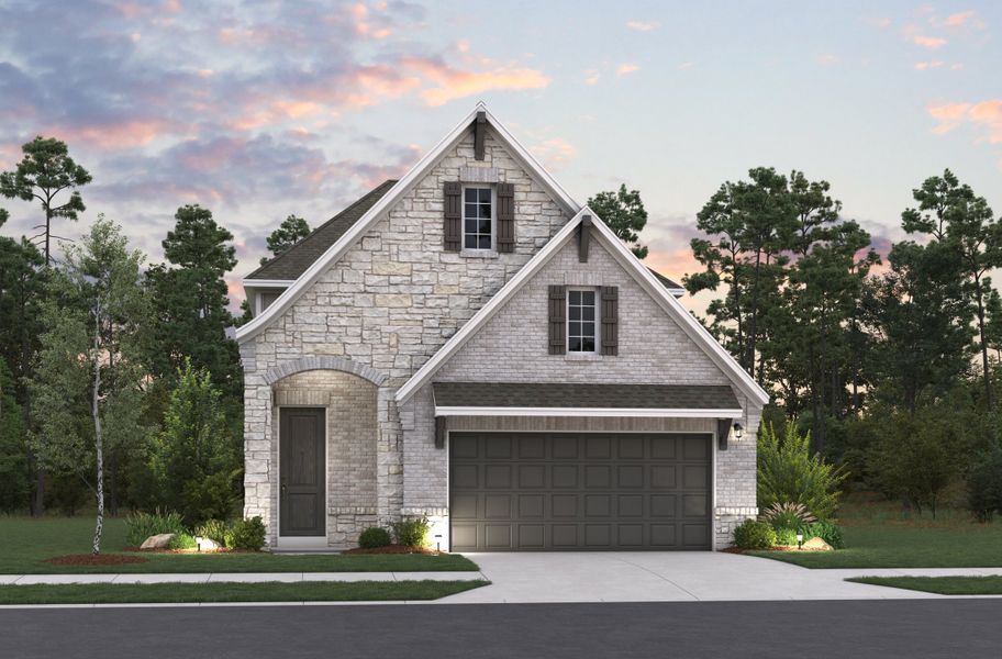 Representative exterior photo of a completed home built from the Somerset by Beazer Homes in Confluence, Marion, TX (Image 3). Representative exterior photo of a completed home built from the Somerset by Beazer Homes in Confluence, Marion, TX (Image 3).