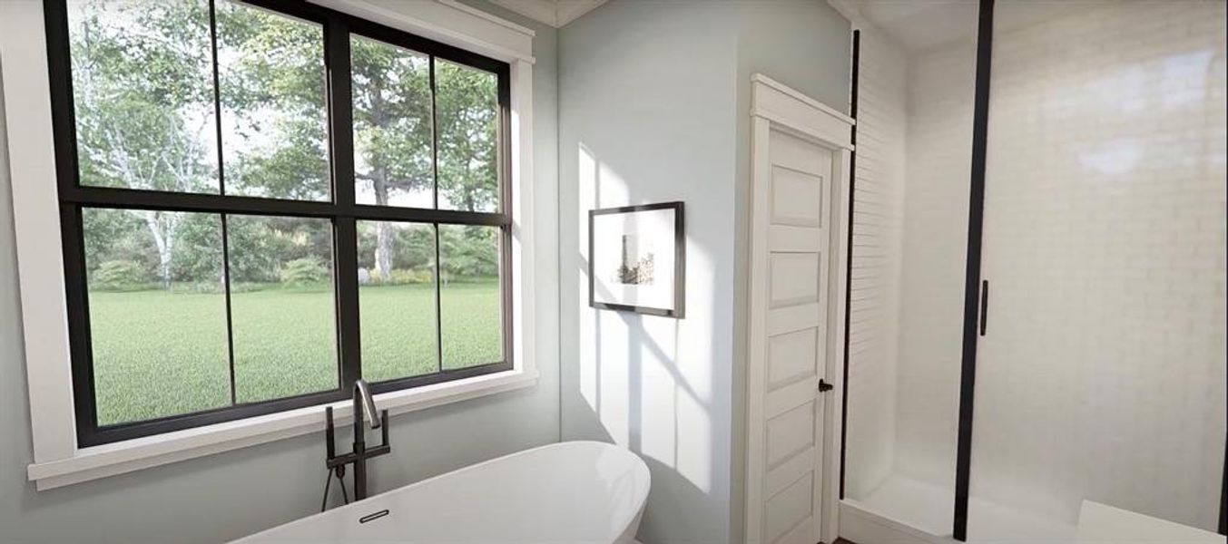 Soak in master tub, separate from the walk-in shower!