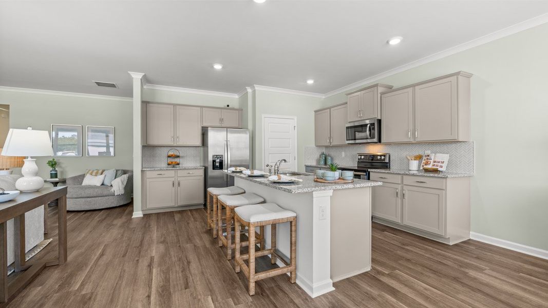 Representative furnished interior of a home built from the Denton by D.R. Horton in Jackson Landing, Jefferson (Image 7).