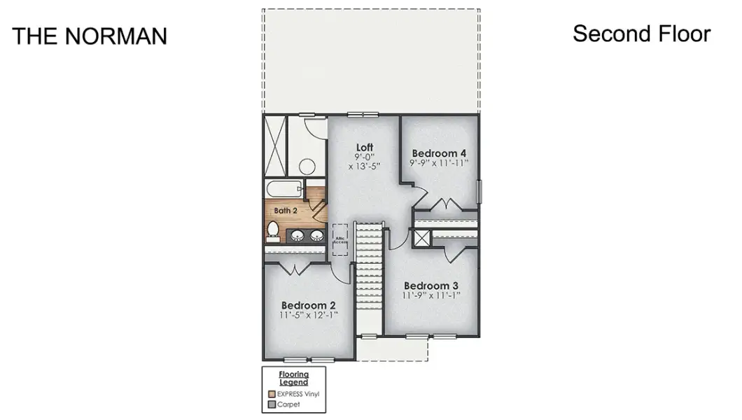 2D floor plan layout of this home in The Willows at Blake Farm, Wilmington, NC (Image 3). 2D floor plan layout of this home in The Willows at Blake Farm, Wilmington, NC (Image 3).