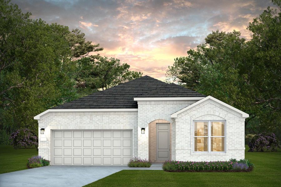 Representative exterior photo of a completed home built from the Prestige by Del Webb in Sun City Texas, Georgetown, TX (Image 31). Representative exterior photo of a completed home built from the Prestige by Del Webb in Sun City Texas, Georgetown, TX (Image 31).