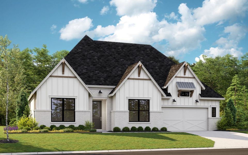Representative exterior photo of a completed home built from the 5511 by Tradition Homes in Mustang Lakes, McKinney, TX (Image 19).