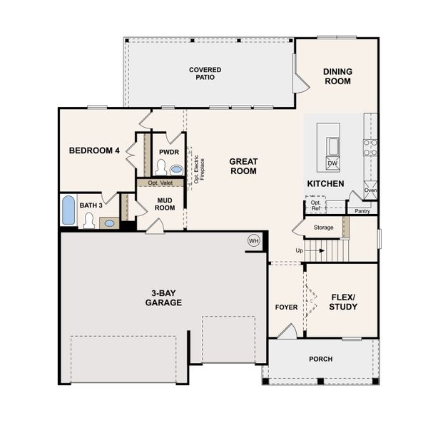 2D floor plan layout of this home in The Oaks, Mount Juliet, TN (Image 4).