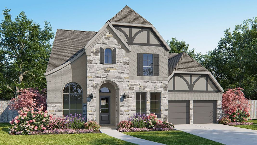 Representative exterior photo of a completed home built from the 553A by Britton Homes in Fields 60', Frisco, TX (Image 6). Representative exterior photo of a completed home built from the 553A by Britton Homes in Fields 60', Frisco, TX (Image 6).