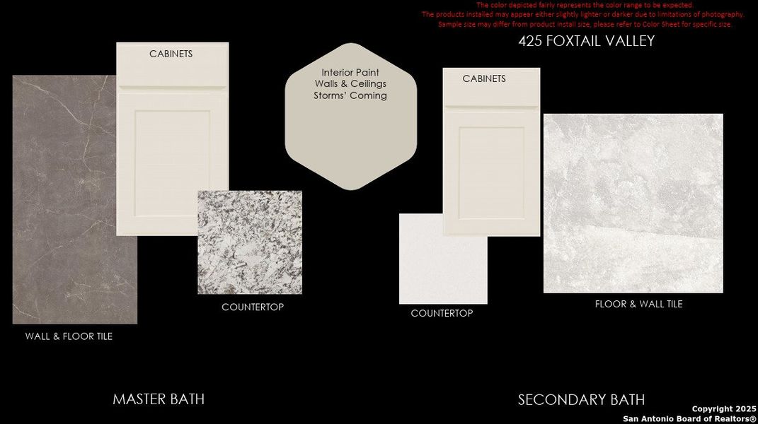 Sample of building materials used in homes in Foxbrook, Cibolo (Image 3).