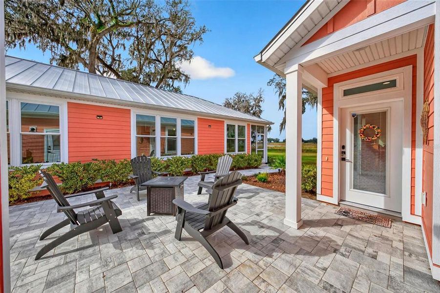 Exterior details and patio area of a home in , Oxford (Image 34).