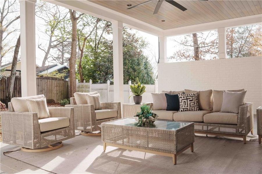 Exterior details and patio area of a home in , Atlanta (Image 3). Exterior details and patio area of a home in , Atlanta (Image 3).