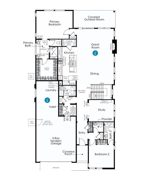 2D floor plan layout of this home in Reserve at The Canyons, Castle Pines, CO (Image 3).
