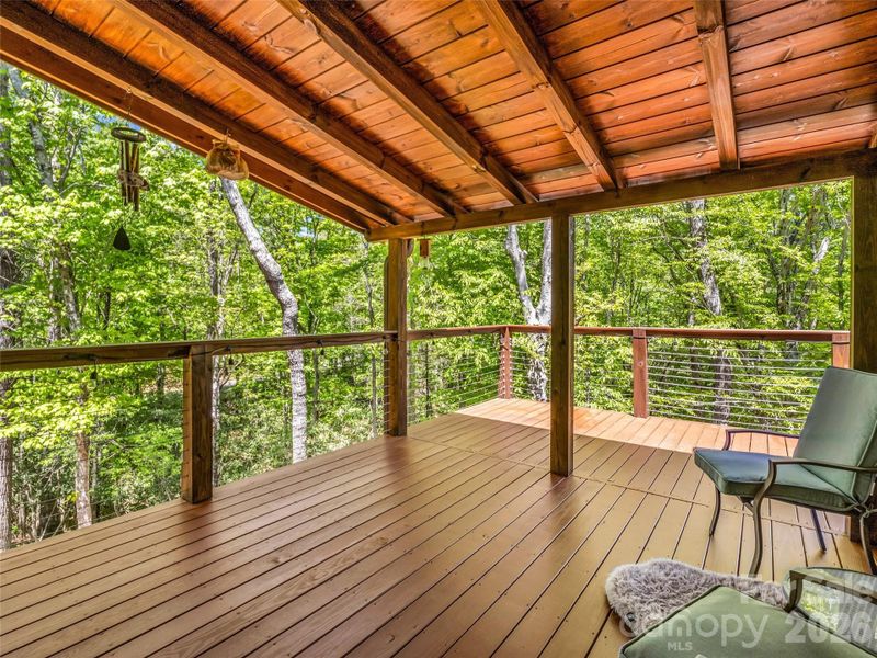 Exterior details and patio area of a home in , Lake Lure (Image 19).