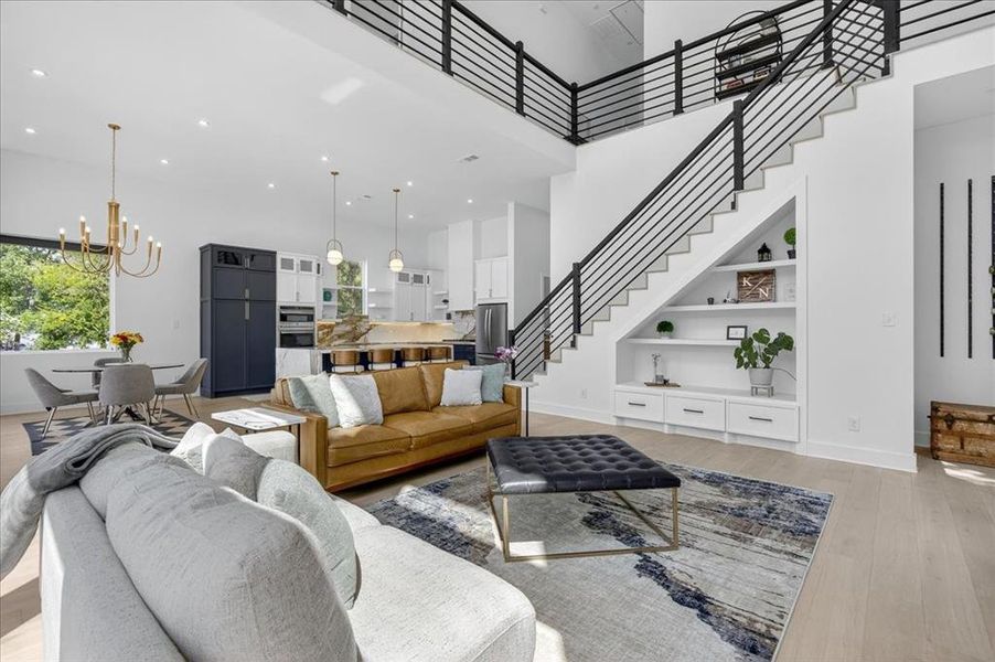 Spacious open-concept living area