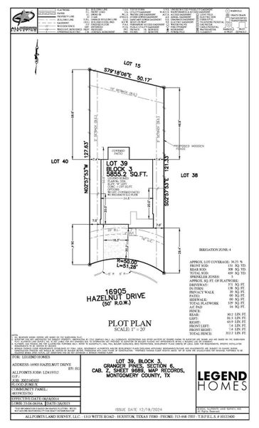2D floor plan layout of this home in Granger Pines, Conroe, TX (Image 4).
