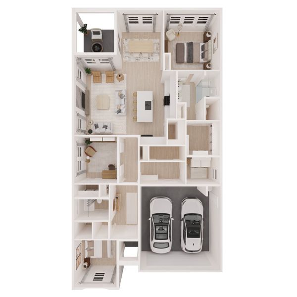 2D floor plan layout for the Bernstein by K. Hovnanian® Homes in K. Hovnanian’s® Four Seasons at Victory at Verrado Cottages, Buckeye, AZ (Image 6).