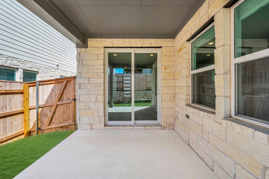Exterior details and patio area of a home in Park Central, Georgetown (Image 28).
