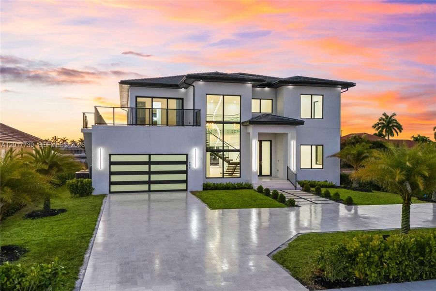 Front exterior of a new home in , Cape Coral, FL, highlighting curb appeal (Image 23).