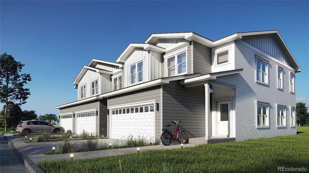 Front exterior of a new home in , Bennett, CO, highlighting curb appeal (Image 1).