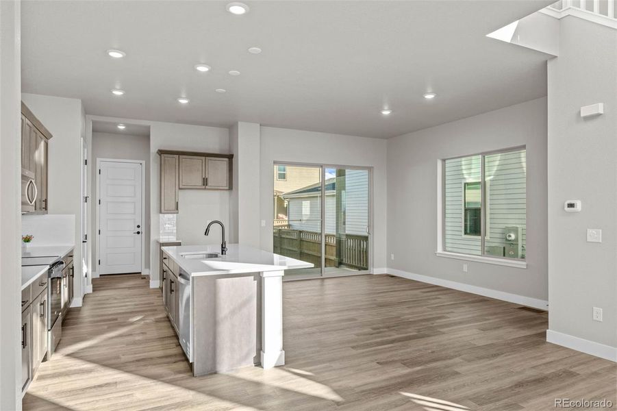 Furnished interior view inside a new home in Painted Prairie, Aurora (Image 9). Furnished interior view inside a new home in Painted Prairie, Aurora (Image 9).