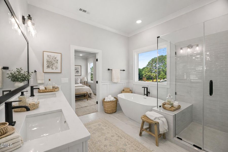 Virtually Staged Second Primary Bath