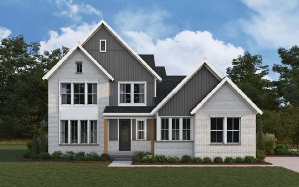 Representative exterior photo of a completed home built from the Finley by Fischer Homes in Twin Lakes, Hoschton, GA (Image 8).
