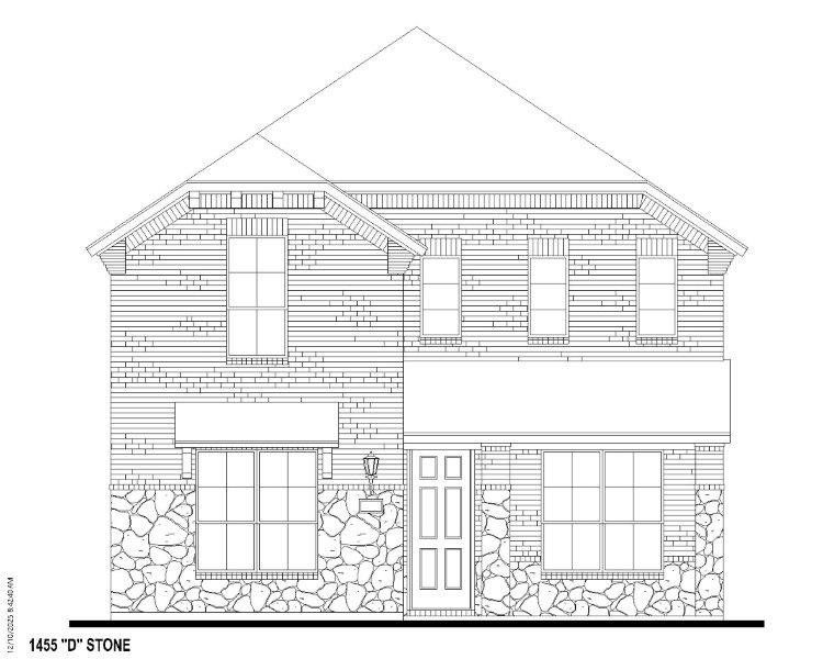 Plan 1455 Elevation D w/ Stone