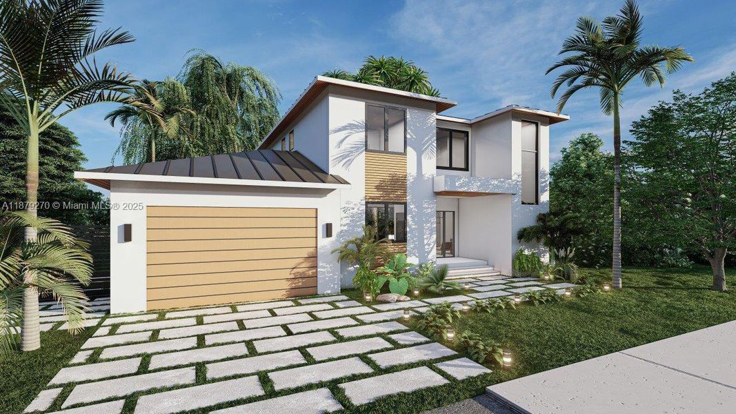 Front exterior of a new home in , North Miami, FL, highlighting curb appeal (Image 9). Front exterior of a new home in , North Miami, FL, highlighting curb appeal (Image 9).