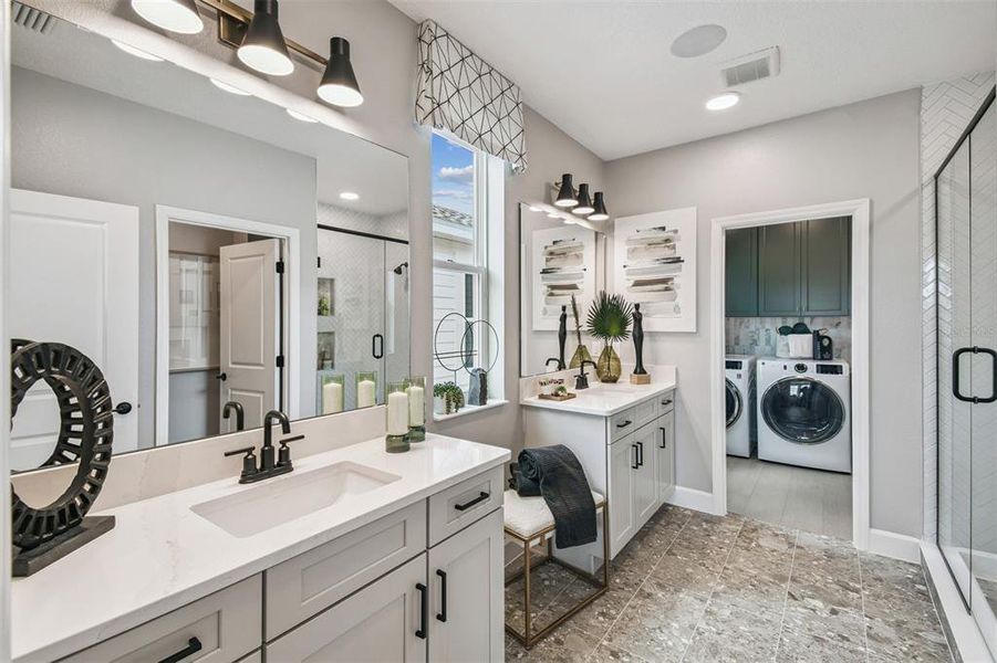Furnished interior view inside a new home in Lake Star at Ovation, Winter Garden (Image 24).
