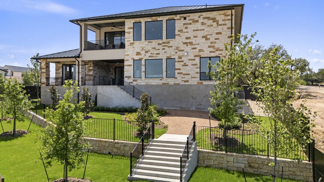 Exterior details and patio area of a home in Milky Way at River Place, Austin (Image 29). Exterior details and patio area of a home in Milky Way at River Place, Austin (Image 29).
