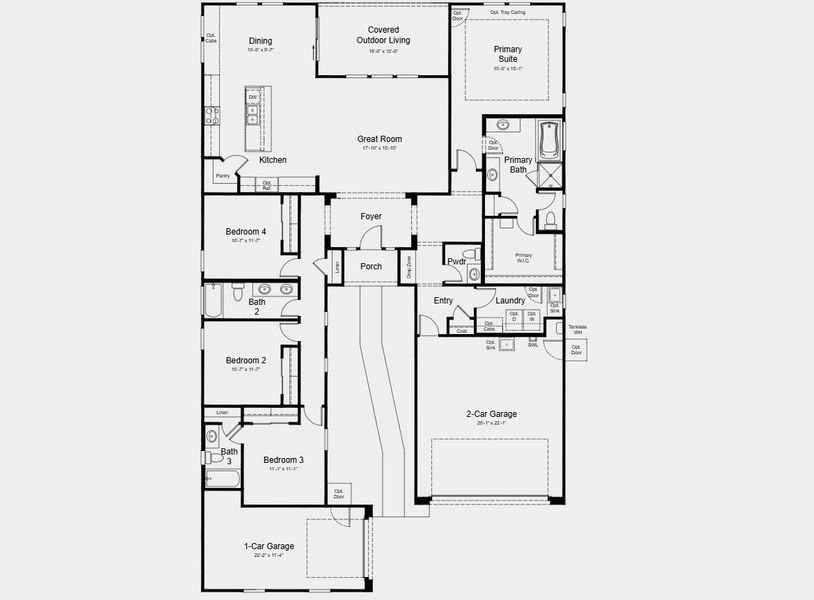 2D floor plan layout for the Cascade by Taylor Morrison in Saddleback, Peoria, AZ (Image 3). 2D floor plan layout for the Cascade by Taylor Morrison in Saddleback, Peoria, AZ (Image 3).