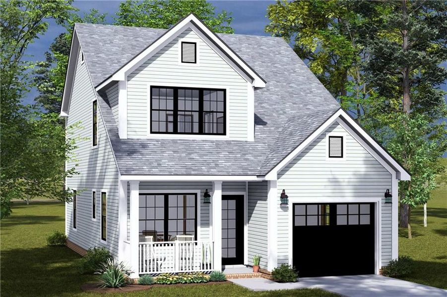 Front exterior of a new home in , Cumming, GA, highlighting curb appeal (Image 1). Front exterior of a new home in , Cumming, GA, highlighting curb appeal (Image 1).