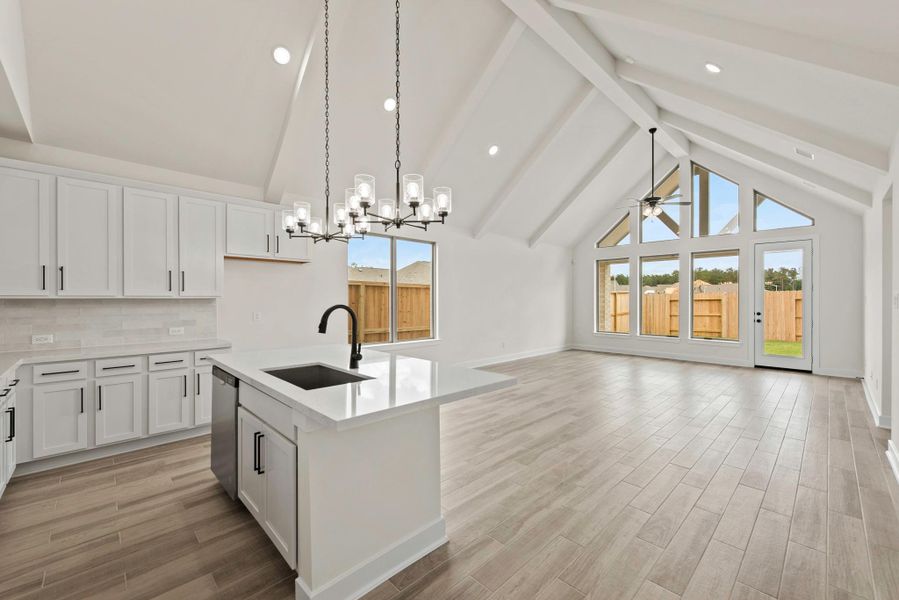 Furnished interior view inside a new home in The Trails - 45', New Caney (Image 5). Furnished interior view inside a new home in The Trails - 45', New Caney (Image 5).