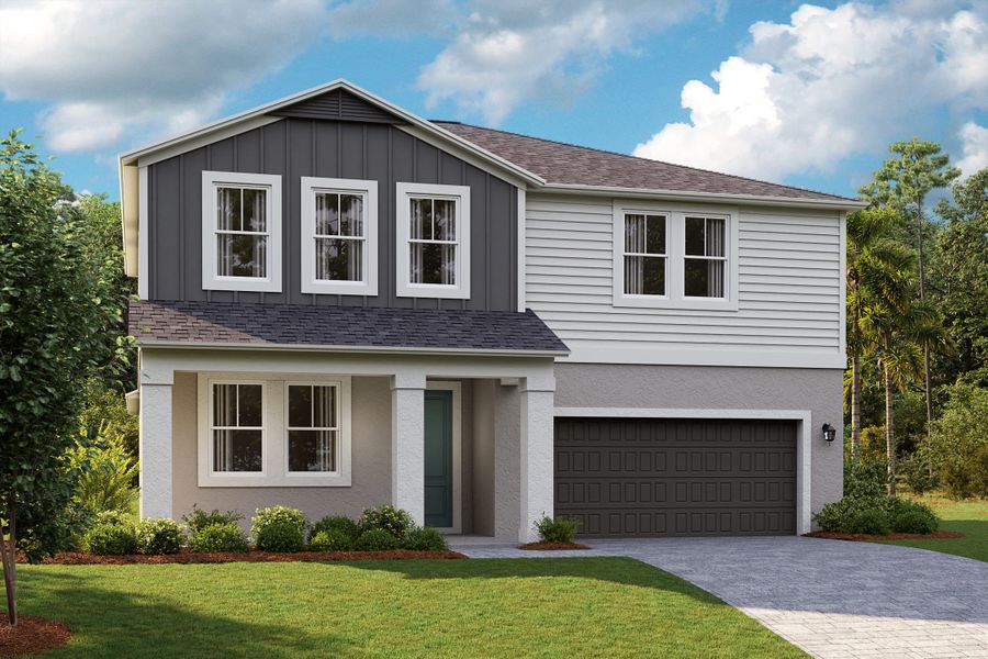 Front exterior of a new home in Pasadena Woods, Dade City, FL, highlighting curb appeal (Image 1). Front exterior of a new home in Pasadena Woods, Dade City, FL, highlighting curb appeal (Image 1).
