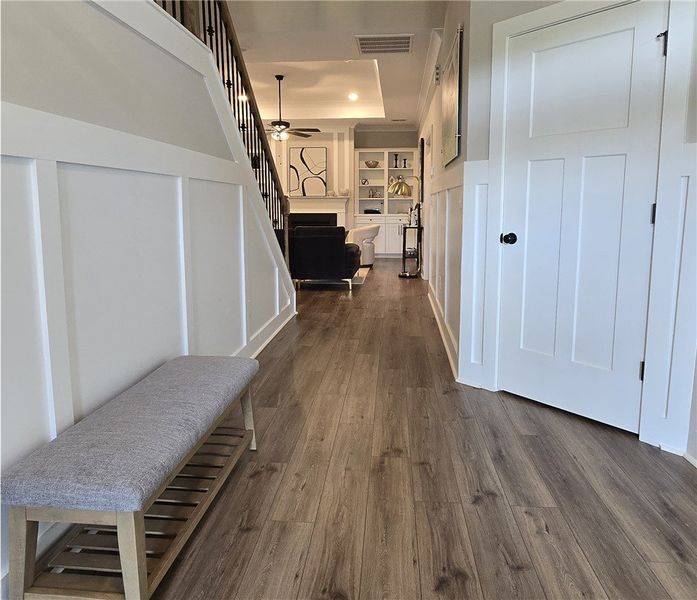Board and batten detailing lines this entryway, le Board and batten detailing lines this entryway, le