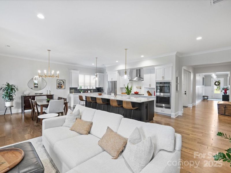 Living Room, Kitchen, and Dining Space