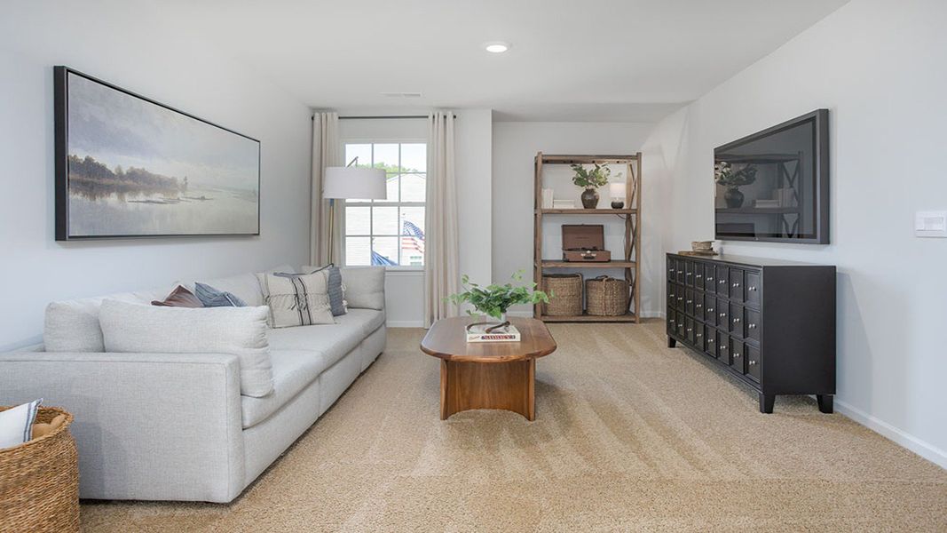 Furnished interior view inside a new home in The Preserve at Kinsley, Jamestown (Image 22). Furnished interior view inside a new home in The Preserve at Kinsley, Jamestown (Image 22).