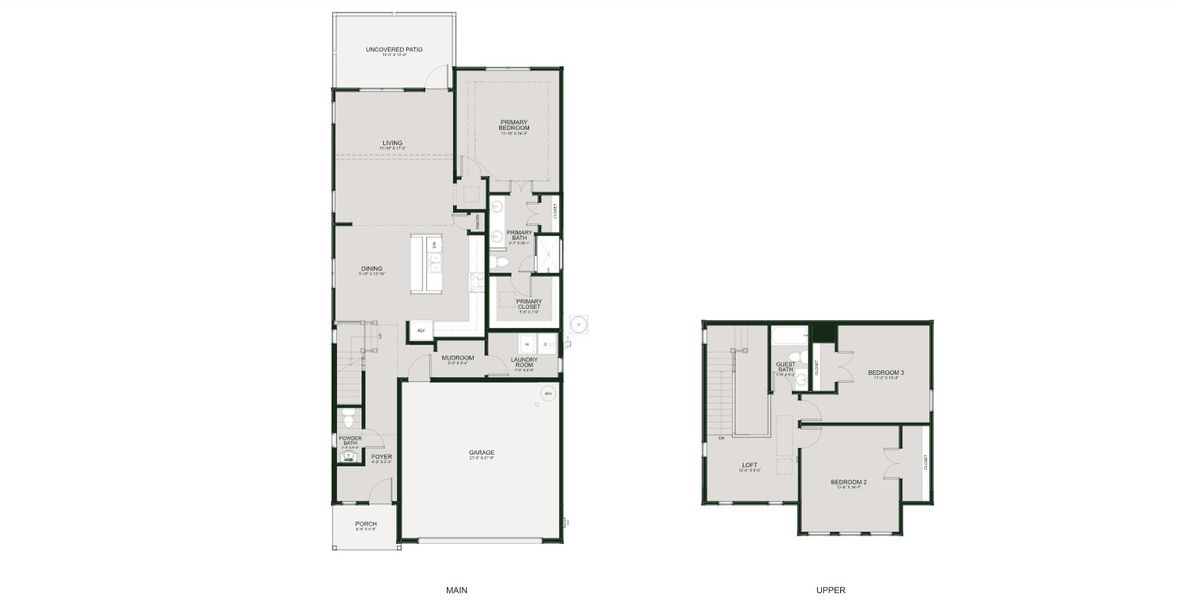 2D floor plan layout for the The Redwood by Greentech Homes LLC in The Thicket at Sedman Hills, Hixson, TN (Image 3).