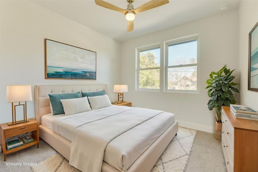 Virtually staged photo of Bedroom #3.