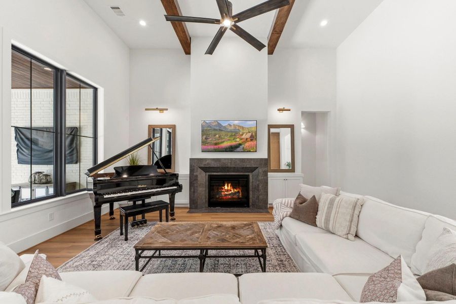 The fireplace is a show stopper The fireplace is a show stopper