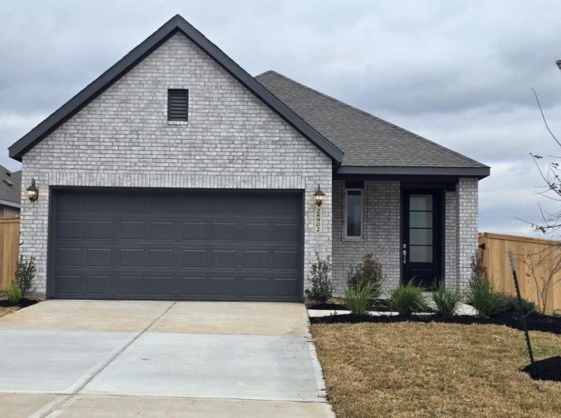 Front exterior of a new home in Synova: Avante Collection, Crosby, TX, highlighting curb appeal (Image 2).