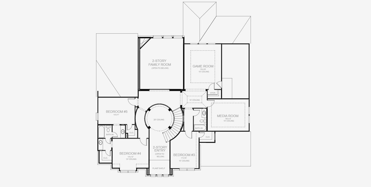 2D floor plan layout for the 4239W by Perry Homes in Lakes of Cane Island, Katy, TX (Image 4).