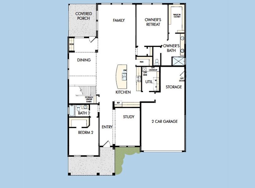 2D floor plan layout for the The Denbrook by David Weekley Homes in Heritage Green – The Signature Collection, Columbia, TN (Image 4). 2D floor plan layout for the The Denbrook by David Weekley Homes in Heritage Green – The Signature Collection, Columbia, TN (Image 4).